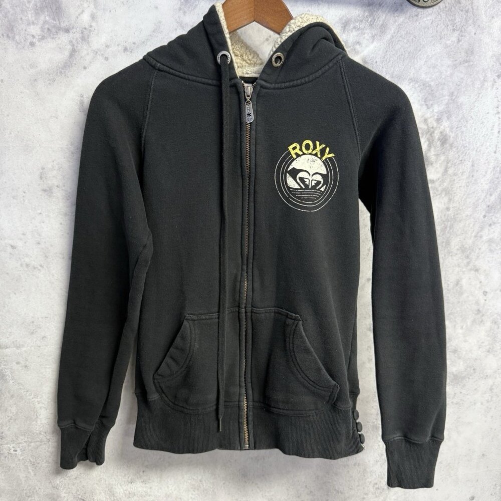 Roxy Hoodie Sweatshirt Womens Medium Full Zip Surf Y2K Retro Quiksilver 2000s